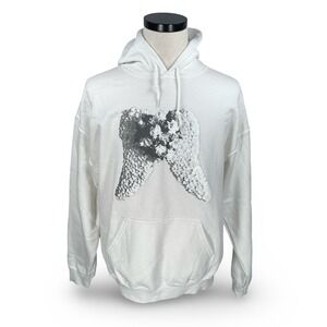 Depeche‎ Mode Memento Mori Tour Hoodie White Puff Print Graphic Mens Large L